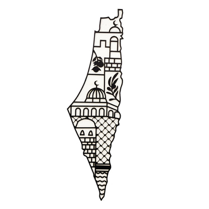 Palestine Map - UV Printed Wood