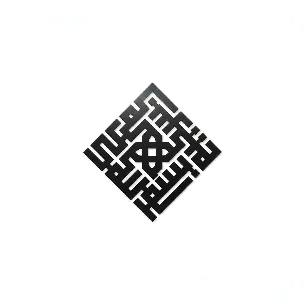Squared Bismillah Kufic Metal Islamic Wall Art