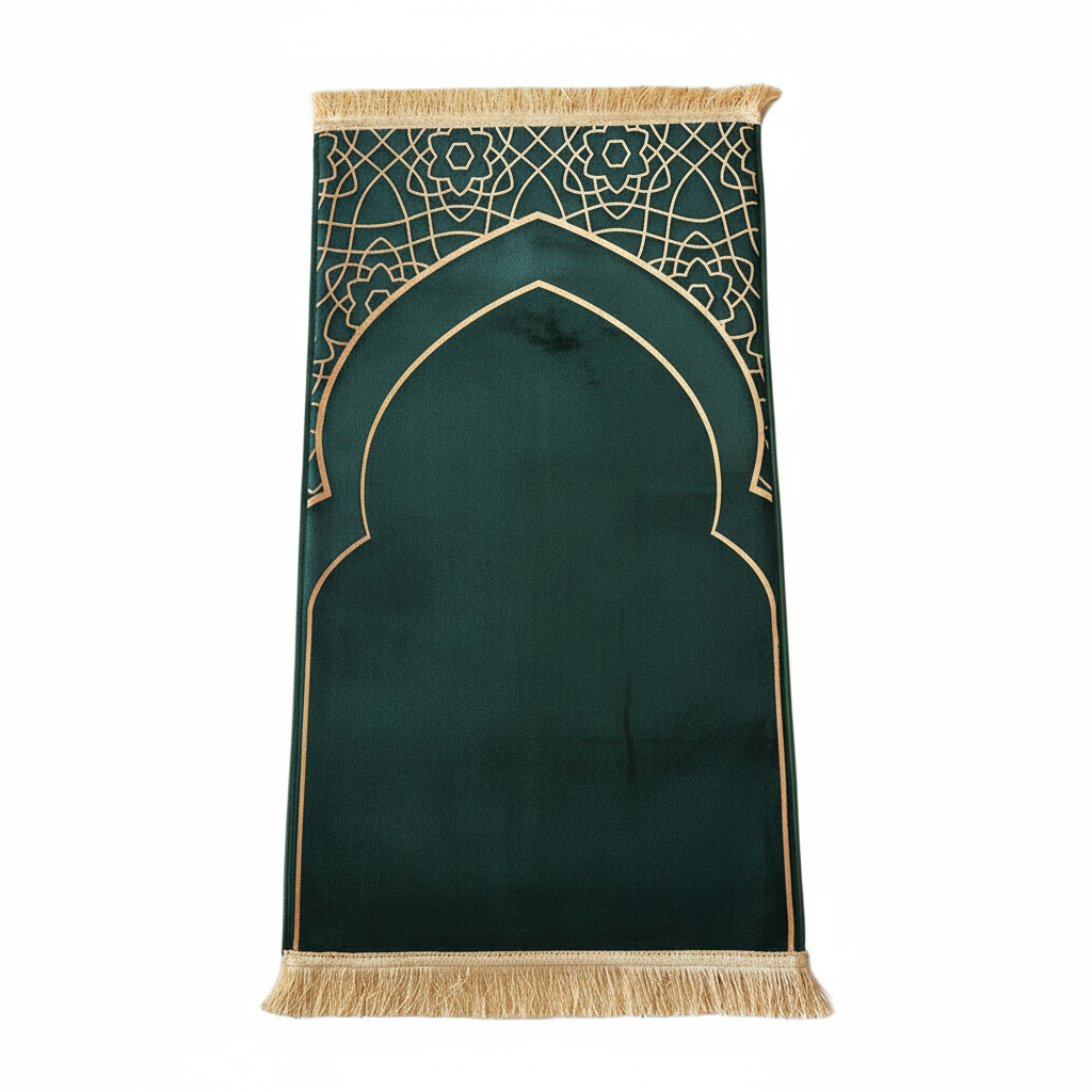 Velvet Serenity Prayer Mat – Islamic Geometric Edition