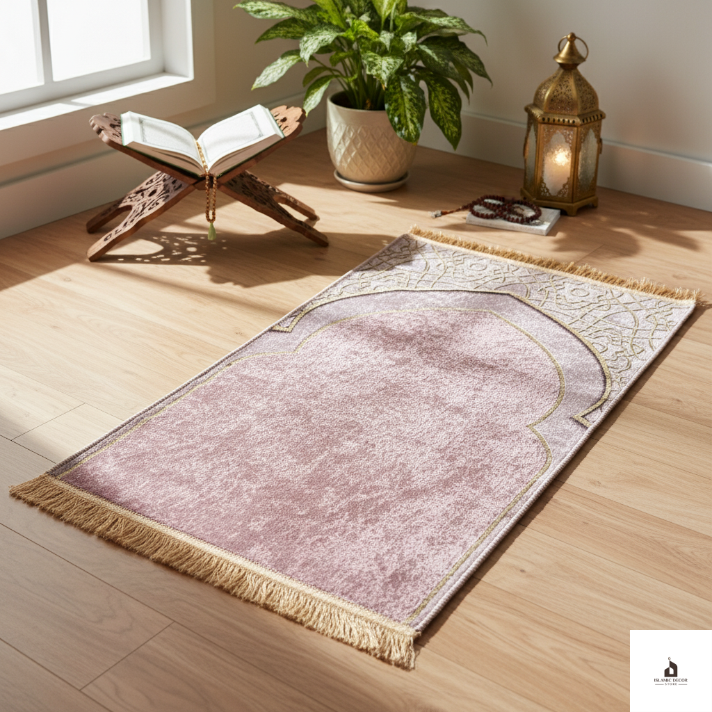 Velvet Serenity Prayer Mat – Islamic Geometric Edition
